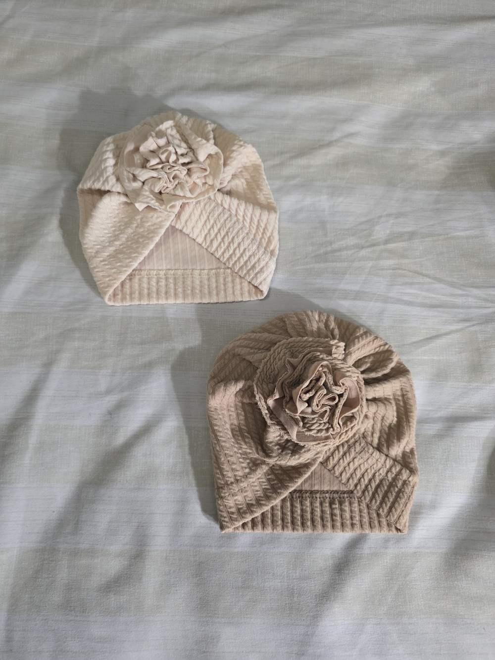 Amazon Baby Turban Hats with Flower Rosette - Blush Pink & Nude